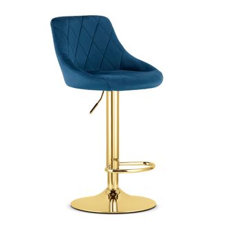 OEM Taburete Kast - Terciopelo Azul Marino / Base Dorada