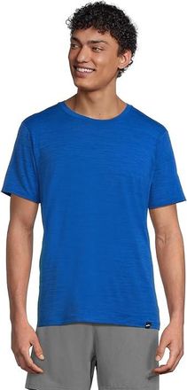 Brooks Luxe Short Sleeve Mens Clothing Heather Neo Blue : LG, Polyester/Spandex