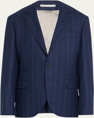 Brunello Cucinelli Mens Striped Wool Suit