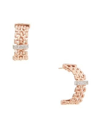 Meshmerise 0.12 Ct. Tw. Diamond 18K Rose Gold Over Silver Earring