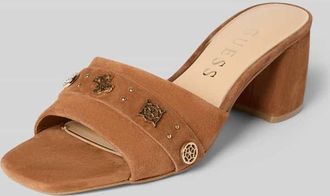 Guess Sandalette aus Leder mit Blockabsatz Modell GAURI2 in Cognac, Gr&ouml;&szlig;e 36