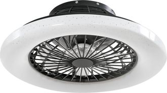 TecTake L&aacute;mpara de techo led con ventilador, materiales diversos, &oslash;50 cm negro