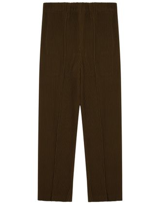 Homme Pliss&eacute; Issey Miyake Neutrals Cropped Pleated Straight-Leg Pants