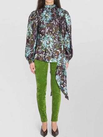 Gucci silk twill shirt bow neck scarf