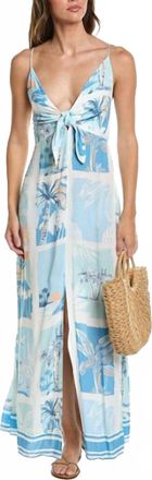 Surf Gypsy Island Postcard Maxi Dress In Blue