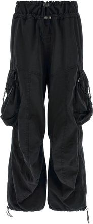 The Attico Black Oversized Cargos Pants