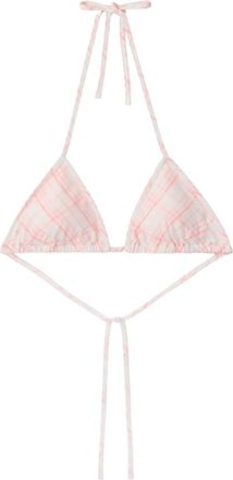 Burberry Geruite bikinitop - Wit