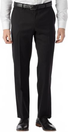 Ballin Long Fit Super 120S Wool Gabardine Comfort-Eze Trouser In Black