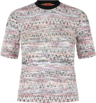 M Missoni Zig Zag Patterned Cropped Knit Top