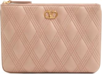 Valentino Garavani Quiltie 67 leather clutch bag - Pink