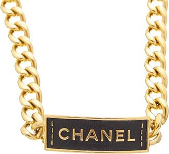 Chanel Logo Plate Choker Necklace (Authentic Pre-Loved)