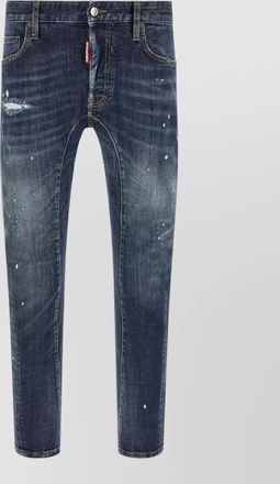 Dsquared2 biker style jeans distressed detailing belt loops