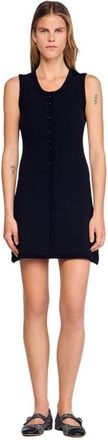 Sandro Short ribbed knit dress in Black at Nordstrom, Size 42 Eu