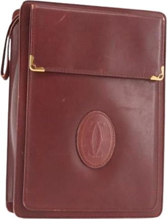 Cartier Pre-owned Clutches, female, Red, Size: ONE SIZE Pre-owned Leather Clutch