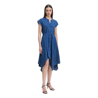 DKNY Dkny, Dames, Jurken, Blauw, Maat: XS Linnen