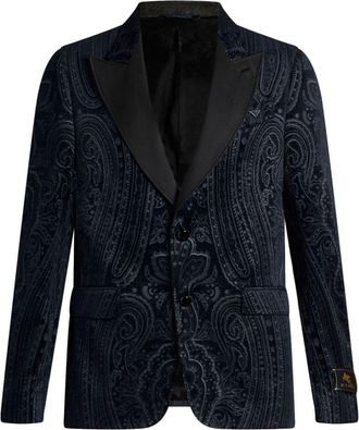 Etro paisley blazer - men - Cotton/Viscose - 52 - Blue