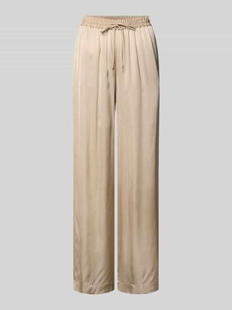 Boss Orange by Hugo Boss BOSS Orange Regular Fit Wide Leg Hose aus reiner Viskose Modell TALIA in Sand, Gr&ouml;&szlig;e 40