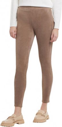 Tribal Fiona Flatten It Faux Suede Leggings In Taupe Grey