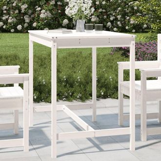 vidaXL Mesa De Jard&iacute;n Madera Maciza Pino Blanco 121x82,5x110 Cm Vidaxl