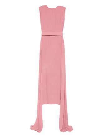 Solace London Tavia geplooide maxi-jurk met ceintuur - Roze