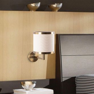 Dmora L&aacute;mpara De Pared Ferriere, E27 M&aacute;x. 40w, Interior, Estructura Color Oro, Beige