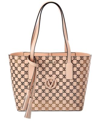 Mario Valentino Prince Monogram Leather Tote