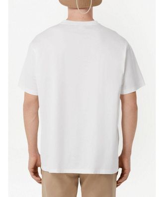 Burberry Mens Harriston Logo T-shirt White Cotton - Size X-Small