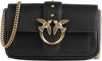 Pinko Love One Pocket C - Dames - Schoudertassen - Zwart - ONE Size - Katoen - Tassen