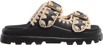Mou Sandals - Eva One-Piece Slide Two-Buckle - black - Sandals for ladies