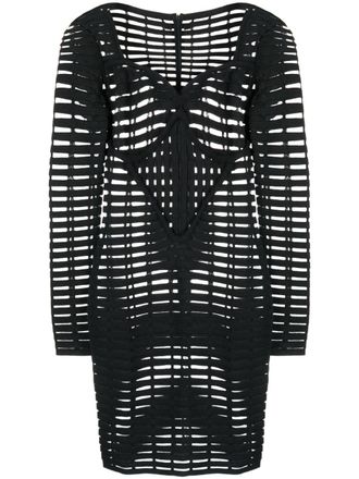 Genny open-knit bustier minidress - Black