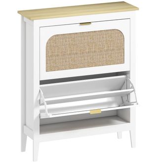 HOMCOM Zapatero estrecho 80x24x95.5 cm blanco