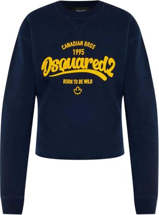 Dsquared2 Felpa con stampa logo - Blu