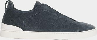 Ermenegildo Zegna Mens Triple Stitch Suede Sneakers