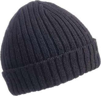 Nirvanna Designs Clyde Rib Fold Cap in Black at Nordstrom, Size Medium