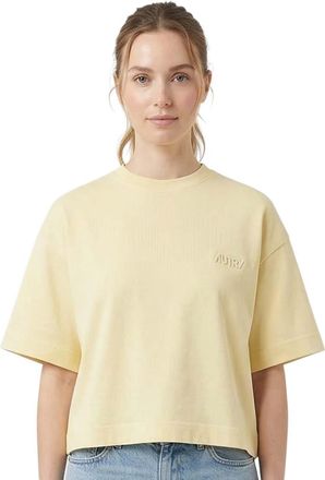 Autry Yellow Crew Neck Logo T-Shirt