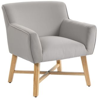 HOMCOM Butaca de sal&oacute;n 67x65x74 cm gris claro