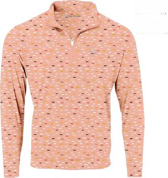 SwingJuice Mens Golf Mid Century Nostalgia Quarter Zip Sweatshirt In Peach
