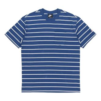 Nike Sportswear Sports Stripe Round Neck Short Sleeve Blue DM8880-490