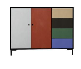 Really Nice Things Aparador bajo 2 puertas 4 cajones mdf estampado