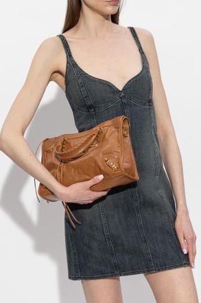 Balenciaga Le City Small Hand Bag, Womens, Brown