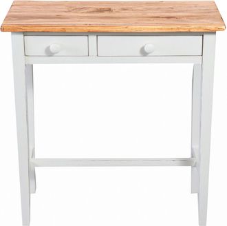 Biscottini International Biscottini - Mesita De Noche Consola De Estilo Country De Madera Maciza De Tilo Acabado Con Efecto Natural 73x36x75 Cm