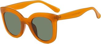 Generic Round Large Frame Men And Women Commuter Sunglasses Outdoor Sports Beach Vacation Sun Glasses(Orange)