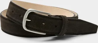 Profuomo Mens Espresso suede belt