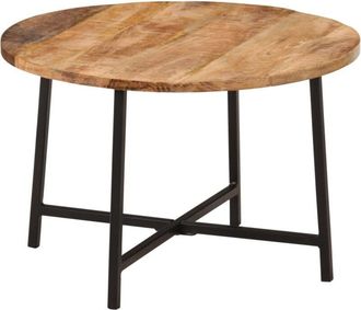 vidaXL Coffee Table 54x54x35 cm Solid Wood Mango and Iron vidaXL