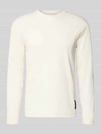 Tom Tailor Denim Regular Fit Langarmshirt aus geripptem Baumwoll-Mix in Offwhite, Größe XXL