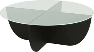 Dmora Mesa De Caf&eacute; Dpere, Mesa De Centro Baja, Revistero Para Sof&aacute;, Estante De La Sala De Estar, 90x90h30 Cm, Negro - Dmora