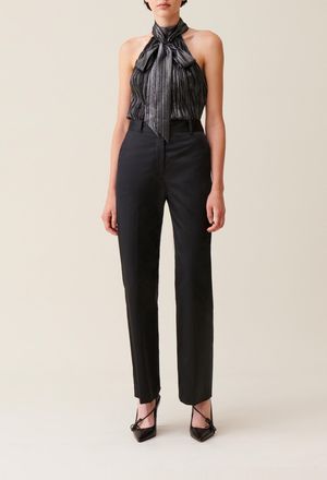Claudie Pierlot Pantalon satin&eacute; slim droit noir