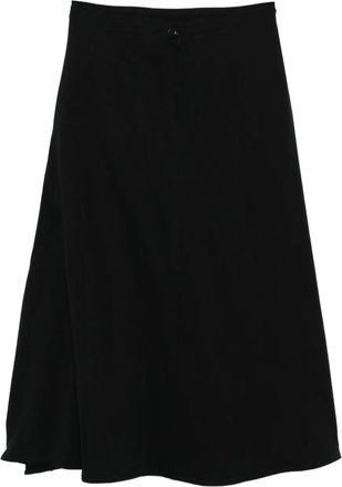 Yohji Yamamoto Asymmetrisch gekamde rok - Zwart