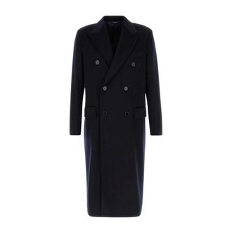 Dolce & Gabbana Heren, Mantels, Blauw, Maat: XL Wol