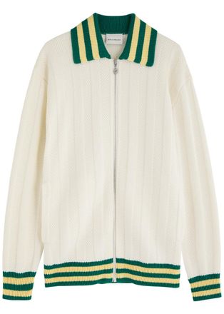 Dr&ocirc;le de Monsieur DR&Ocirc;LE DE Monsieur Le Cardigan Apr&eacute;s-sport Wool-blend Cardigan - Cream - L